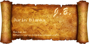 Jurin Blanka névjegykártya